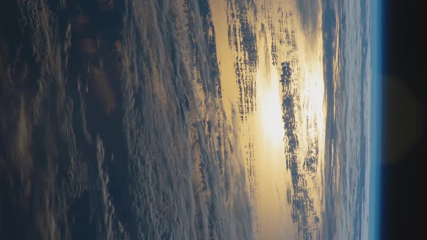 The planet earth with clouds and atmosphere with space in the background