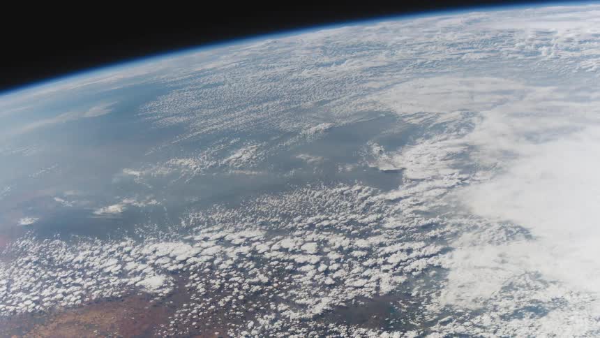 Aerial view of earth is shown from space