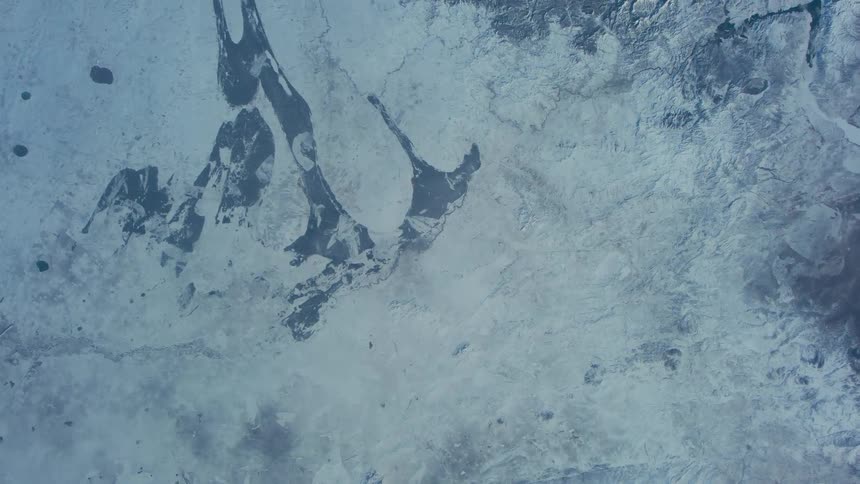 A landscape with water ice and snow