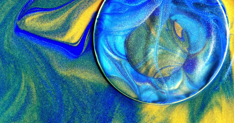 The orb is in the center of the spinning colors