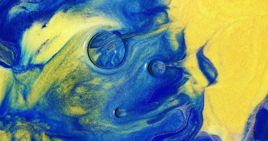 A clse up footage of colored water flowing