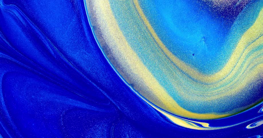 The two colors swirl out