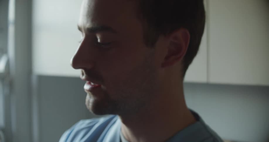 A man is using video on his phone to talk