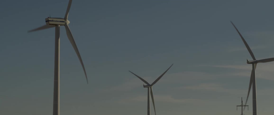 Wind turbines in the wind farm