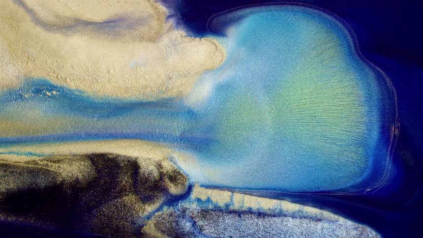 White blue and yellow colors move like liquid