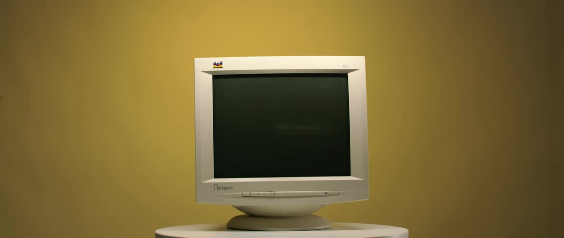 A computer monitor is on display