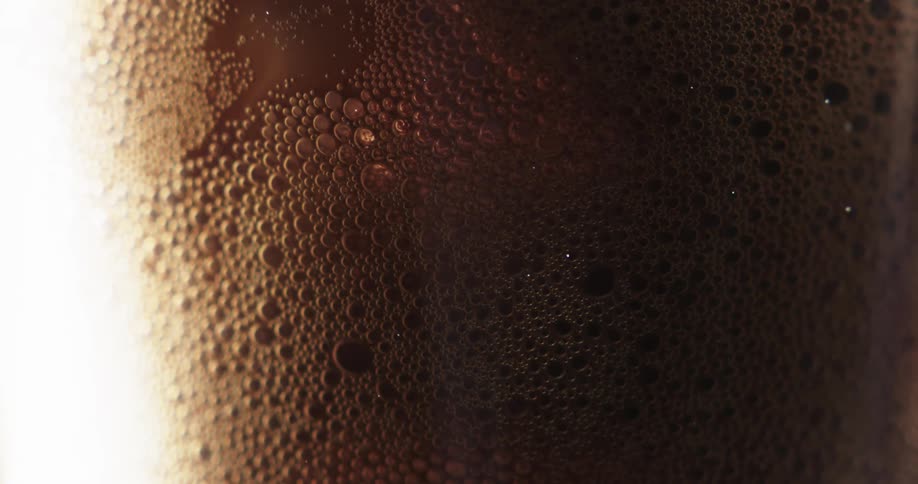Close up of sparkling cola in glass