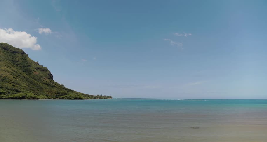 The ocean off the coast of a beach on a clear day