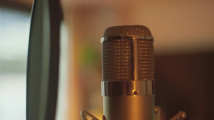 Close up of a microphone