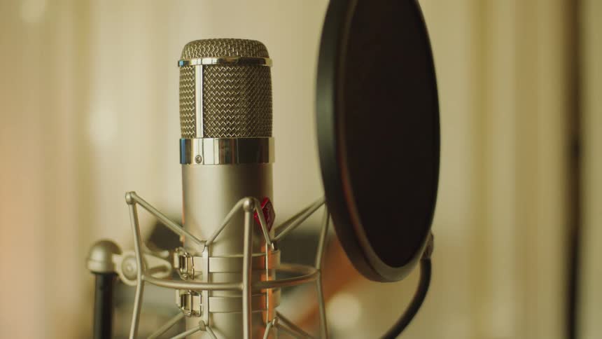 Close up of a microphone