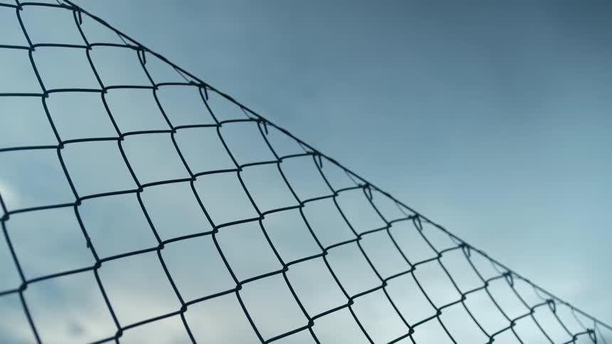 Close up of a net in the open sky