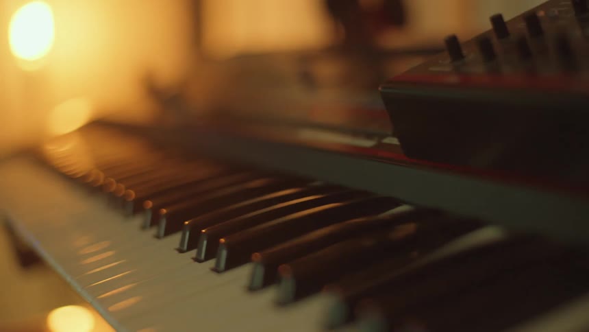 Close up of a musical keyboard keys