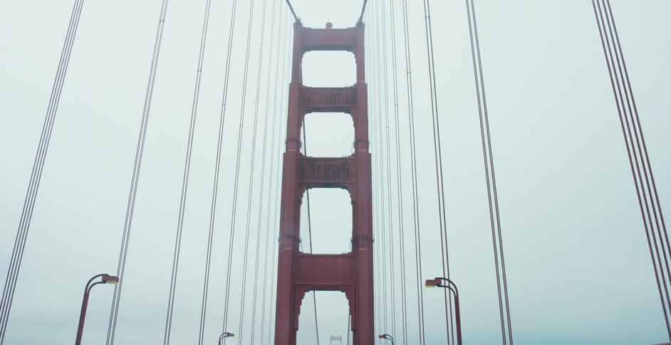 Street lights on a cable suspension bridge