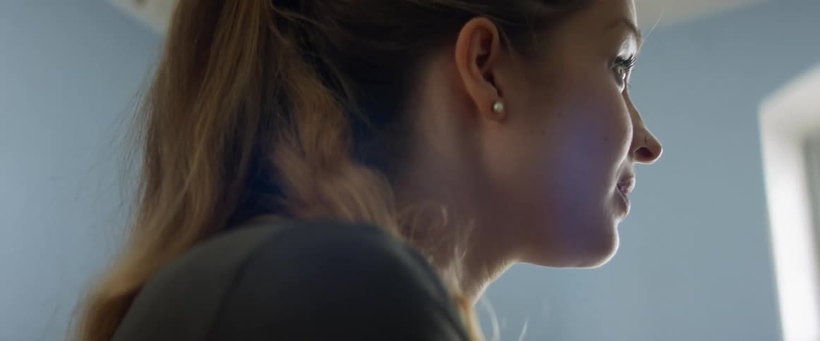 A woman is talking in the room
