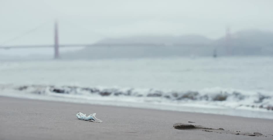 It is foggy on the beach during the day