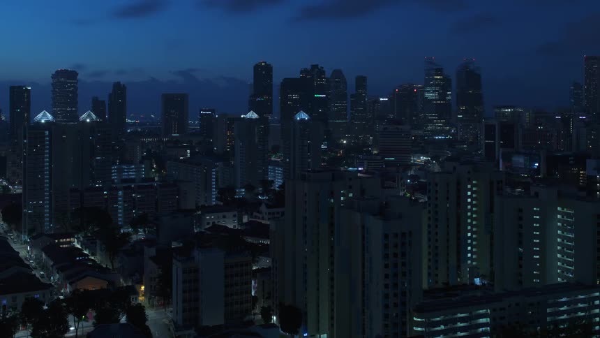 The day and night cycle is flashing fast on the city