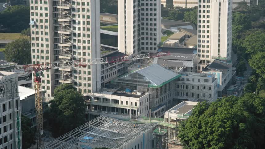 A time lapse of a building being built