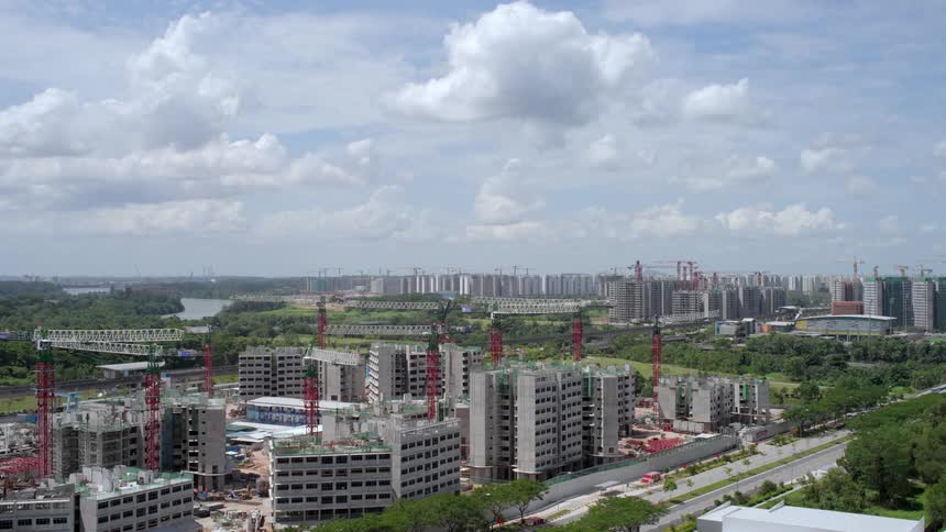 A time lapse of a building under construction