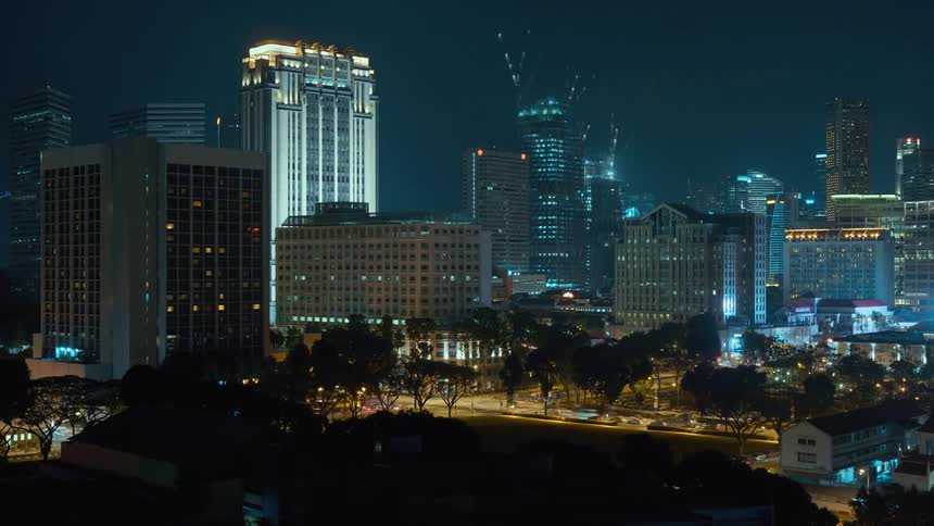 24 hours time lapse of a city with high rise apartment buildings