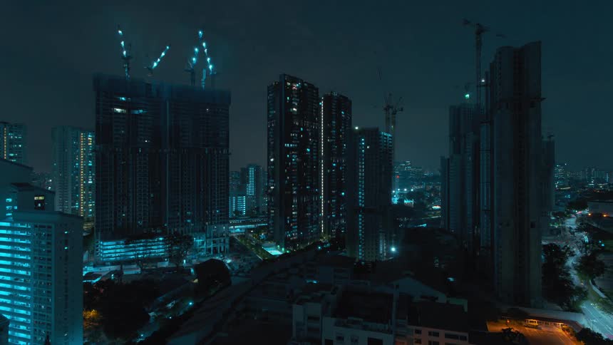 Time lapse of an urban city with multiple high rise buildings