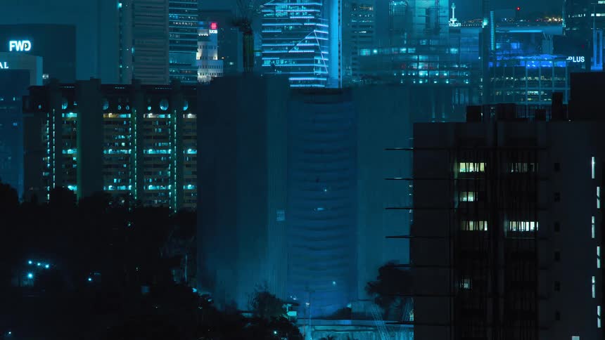 A rendering of a building coming down in a city