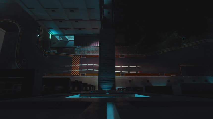 A cars headlights and taillights are glowing dashes until they catch up to the parked car at night
