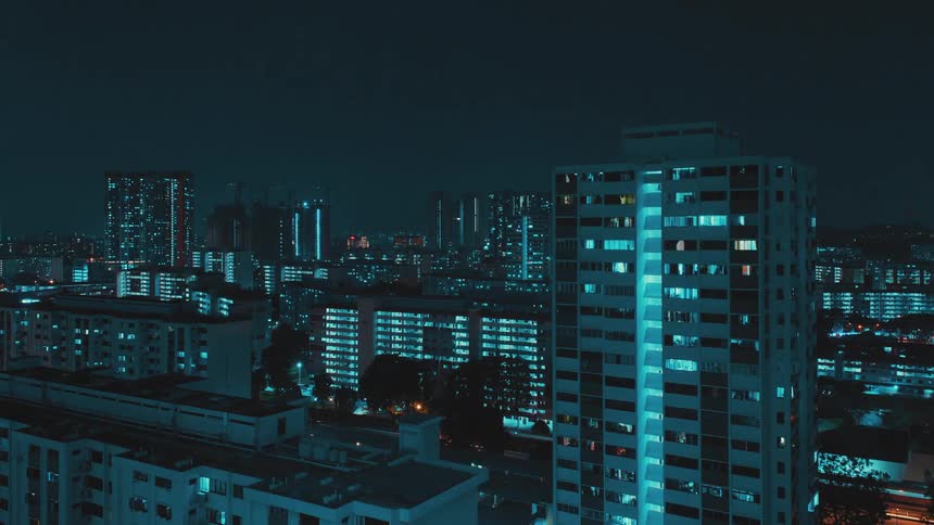 Time lapse of condominiums and office buildings in a downtown area