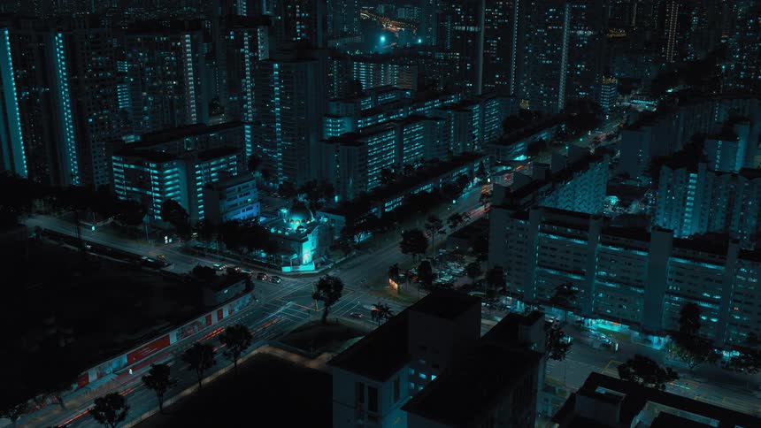 Cars driving at night