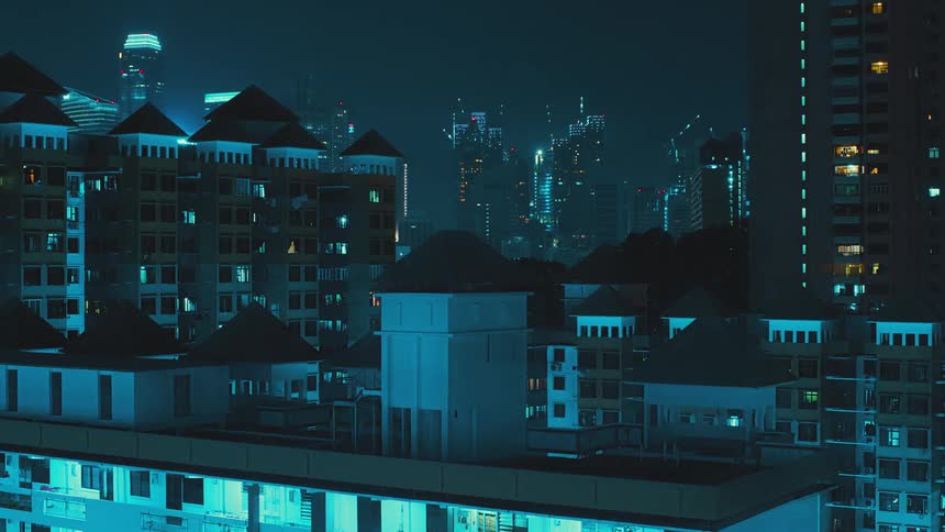Time lapse of high rise buildings and constructions cranes in a city