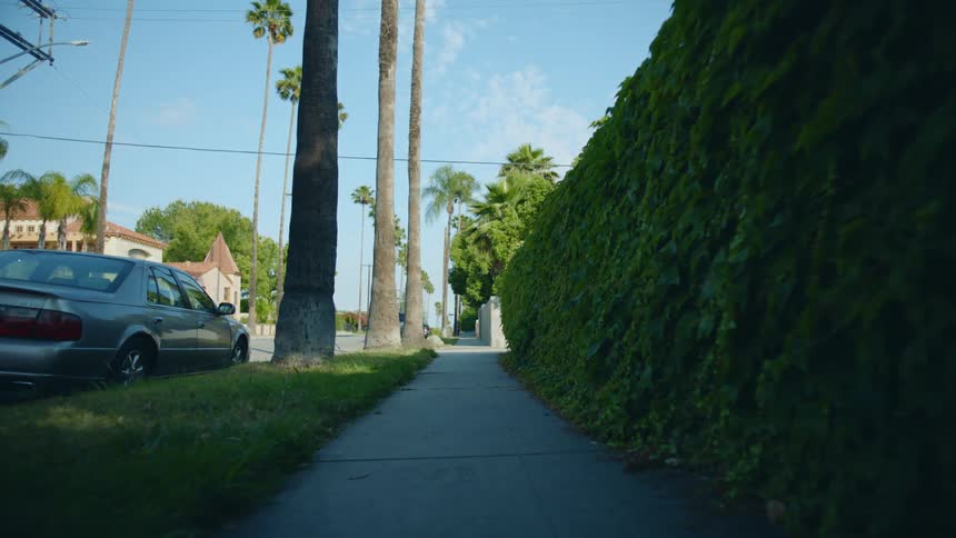 Walking down a city street