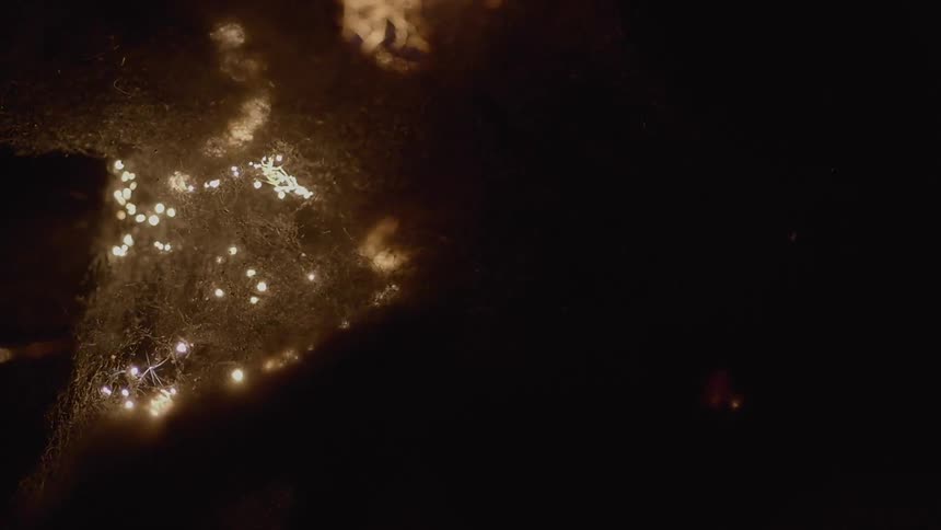 Tinder sparks in a dark room
