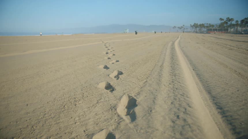 A view of sand on the beach