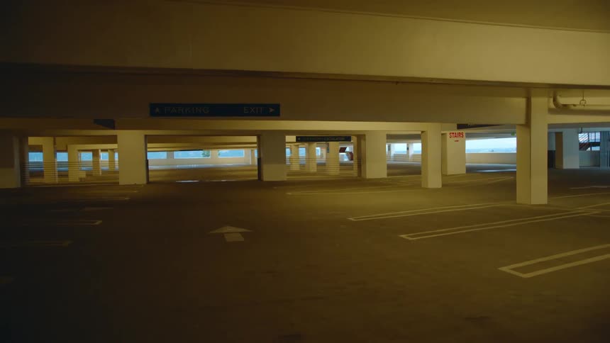An empty city parking garage