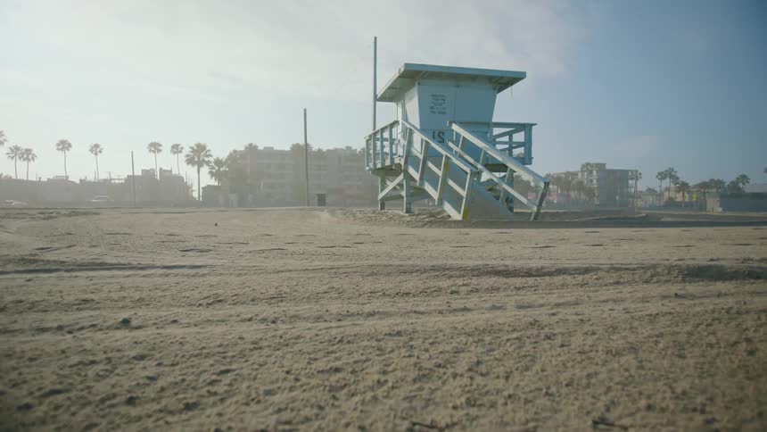 A shot of a stand at a beach