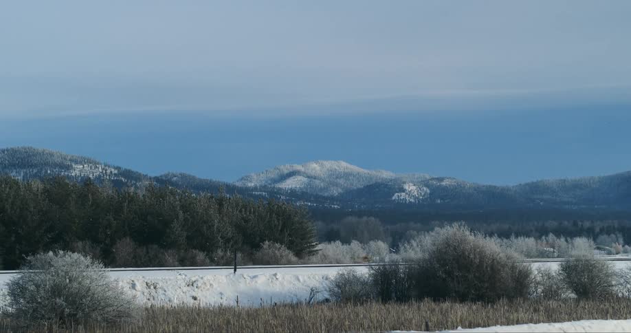 A view of a mountain and landscape