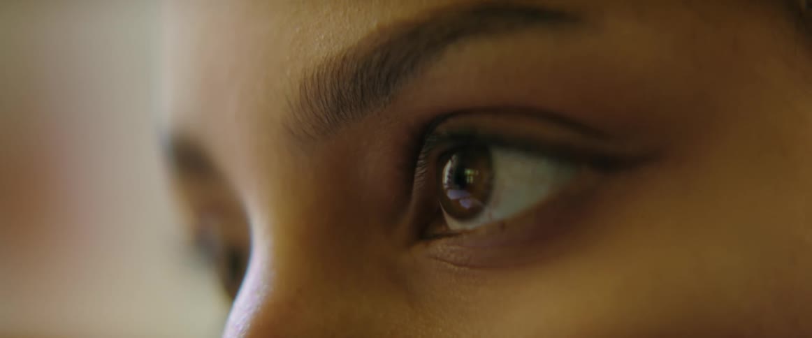 A close up image of a womans eyes