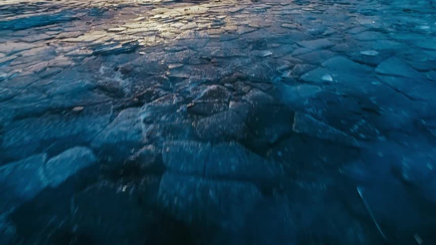A view of the ocean from the sky