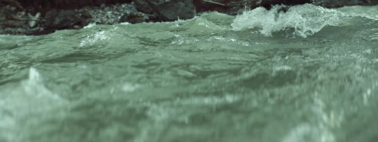 Water splashing and moving rapidly