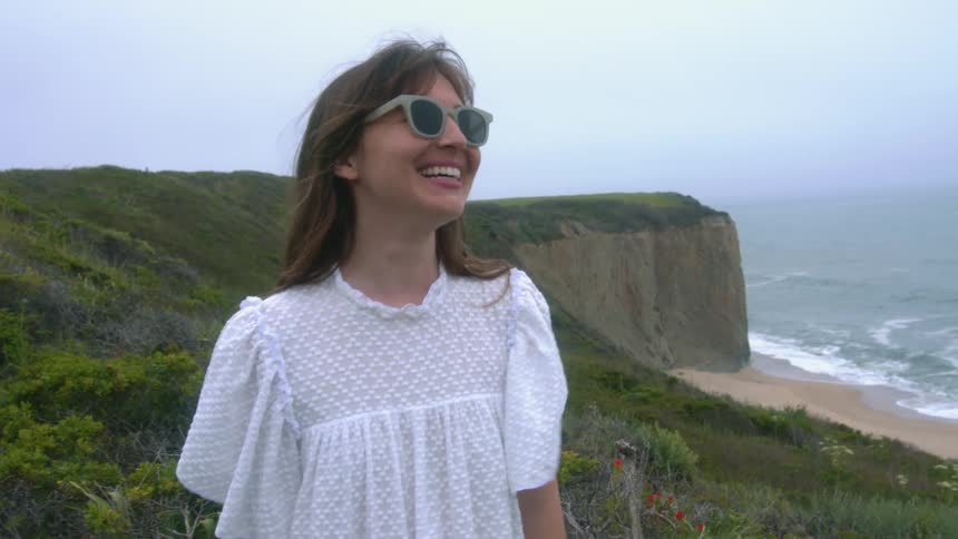 Woman smiling in plains