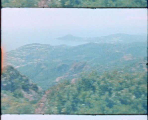 An aerial view of hills and mountains