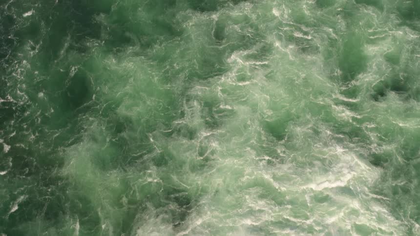 Strong rapids in the ocean water