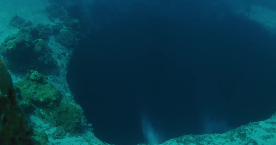 Entrance of a Blue Hole in The Bahamas