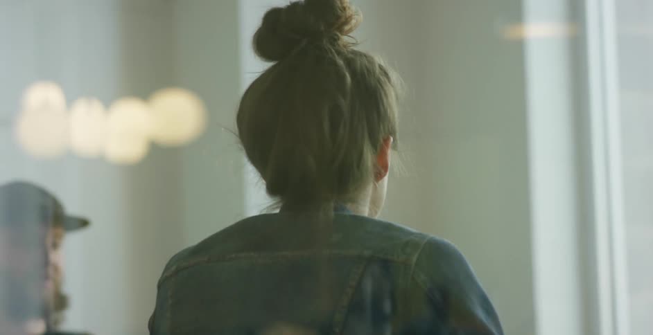 Woman and man in an office setting