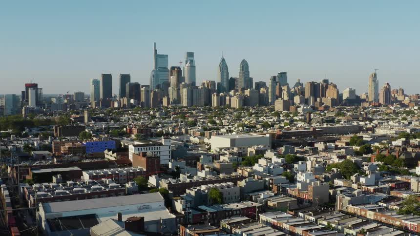 Aerial view of downtown Philadelphia