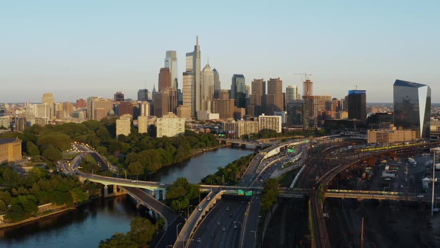 Aerial view of downtown Philadelphia