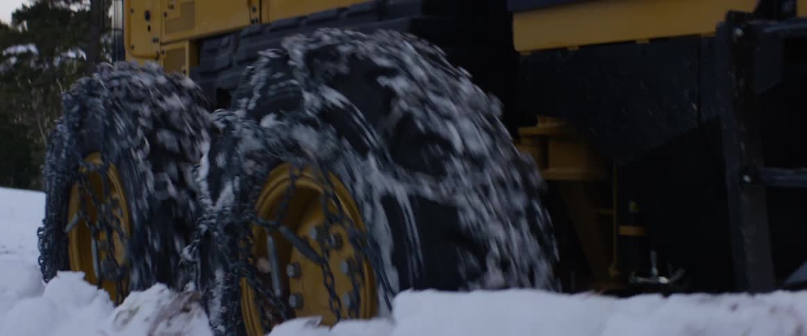 Vehicle driving through snow