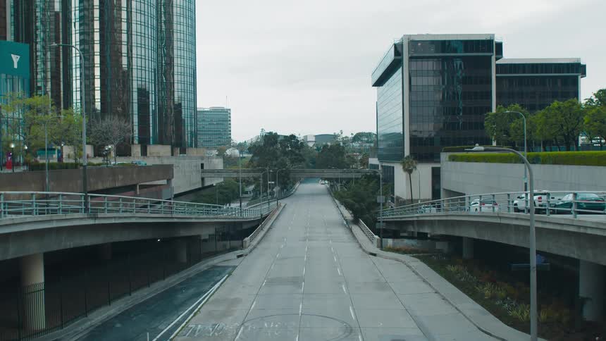 Office buildings on a quiet street in the city