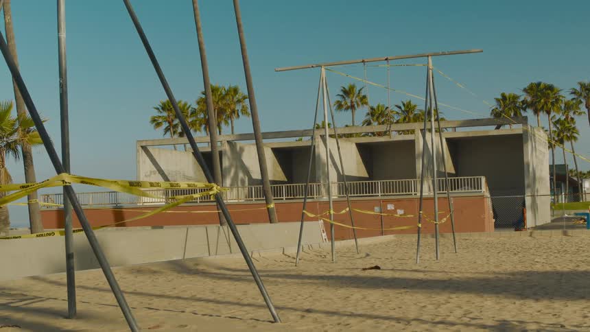 Swing with police tape
