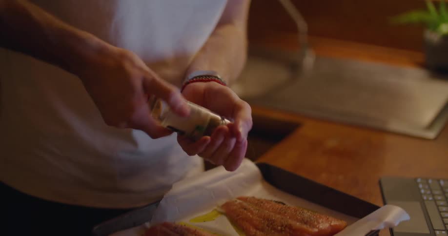 Man cooking food