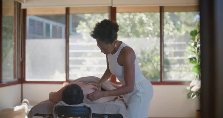 A person is receiving a massage